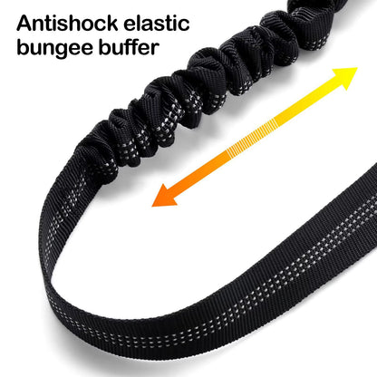 Dog Seat Belt for Car,Dog Car Harness Seatbelt Adjustable with Elastic Bungee Buffer, 2In1 Pet Leash Restraint Dog Safety Tether