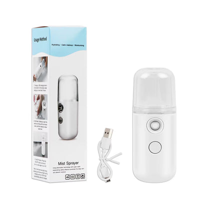 Face Steamer Humidifier USB Rechargeable Nano Mist Sprayer Facial Nebulizer Steamer Moisturizing Beauty Device Face Skin Care
