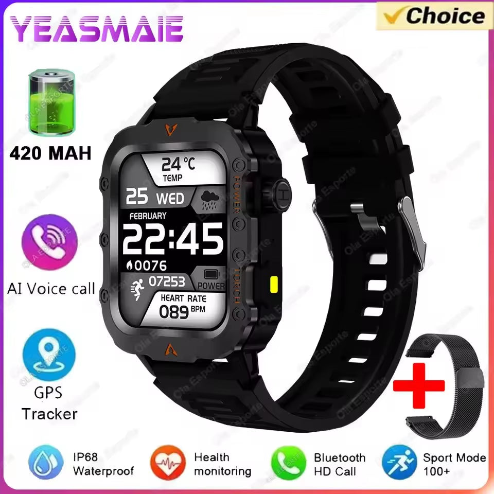 Smartwatch Men Militray Outdoor Sport GPS Fitness Tracker Heart Rate Smart Watch Waterproof New
