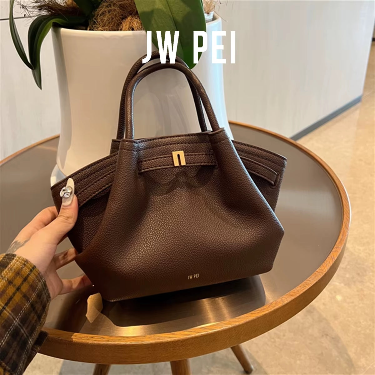 2025New Women'S Canvas Brown Crossbody Shoulder Bag Mini Vegan Leather Tote Bag Handbag Dumpling Bag High Quality Leather