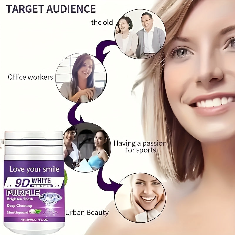 1/2pcs 9D White Purple Teeth Powder - Deep Cleaning & Polishing with Baking Soda, Refreshing Breath, Portable Travel-Friendly Formula, Brightens Smile in 7 Days, for Men & Women Beauty World Shop