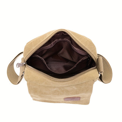 Retro Square Shoulder Bag - Stylish Vintage Design with Secure Zipper, Ultra-Lightweight Canvas Crossbody Bag for Trendy Travelers Beauty Fashion