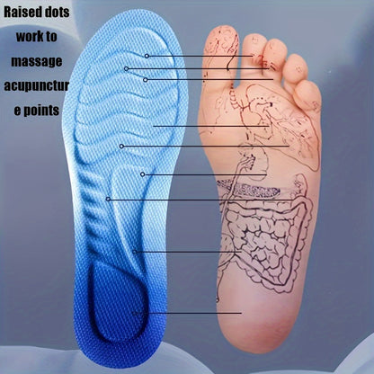FORICOM 1pair 4D Sport Insoles High-elasticity Shoe, Sole Soft Breathable Shock Absorption Cushion Running Insole