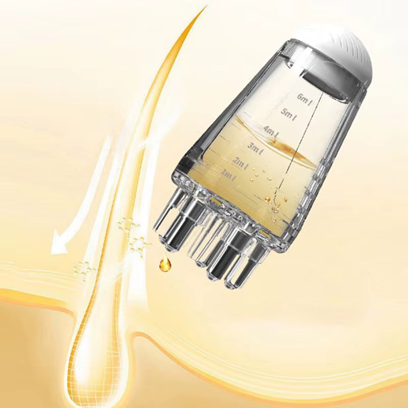 Scalp Applicator Hair Regrowth & Styling Solution Guide Comb Hexagon Head Oil Roller Ball Massage Comb Massage Relaxation Tools