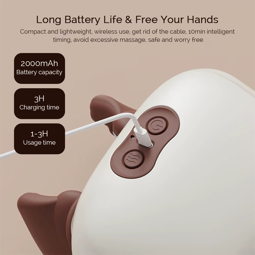 Electric Neck and Shoulder Massager Deep Tissue Shiatsu Back Cervical Massage Machine Bionic Heated Fatigue Relief Relax Muscle