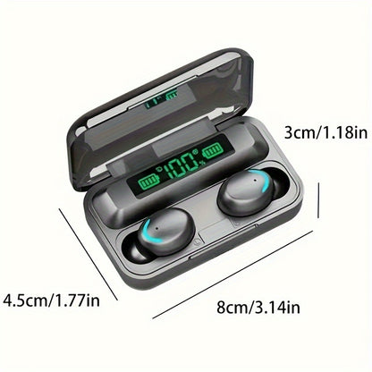 TWS Wireless Earbuds, Stereo Sound Headphones, Sport Headset, In Ear Earphones with LED Display Charging Bin F9 Tws In-Ear Hi-fi Stereo Wireless Earphone Wireless Earbuds Sports Life Headphones Gaming Headset for iPhone Andro