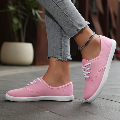 Women's Casual Canvas Sneakers, Low-Top Lace-up Walking Shoes, Lightweight & Comfort Sport Shoes Beauty World Shop