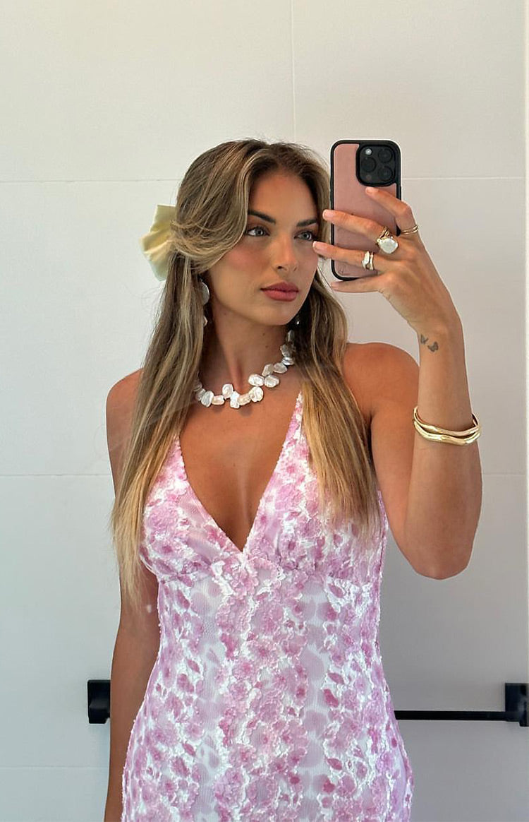 Farida Pink Lace Maxi Dress BB Exclusive