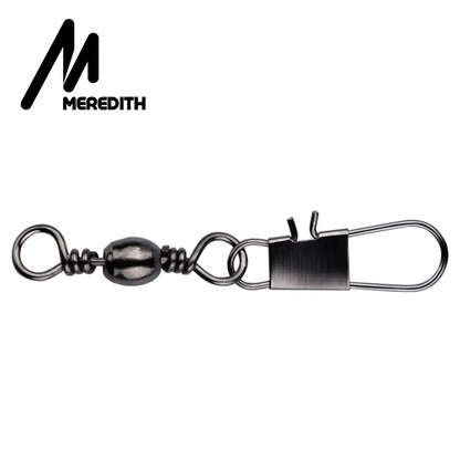 50Pcs/Lot Fishing Connector Pin Bearing Rolling Swivel Stainless Steel with Snap Fishhook Lure Tackle Accessorie