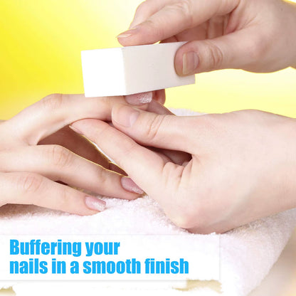 10Pcs White Nail Buffer Block 4 Way Professional Nail Files and Buffer Nail Sanding Tools for Gel Natural Acrylic Nails