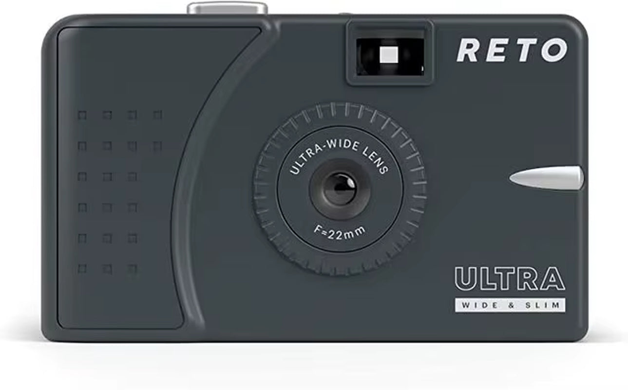RETO PANO Ultra Film Camera with Flash Full Width Frame Reusable Film Camera - 22Mm Wide Lens 135 Film Camera with Flash