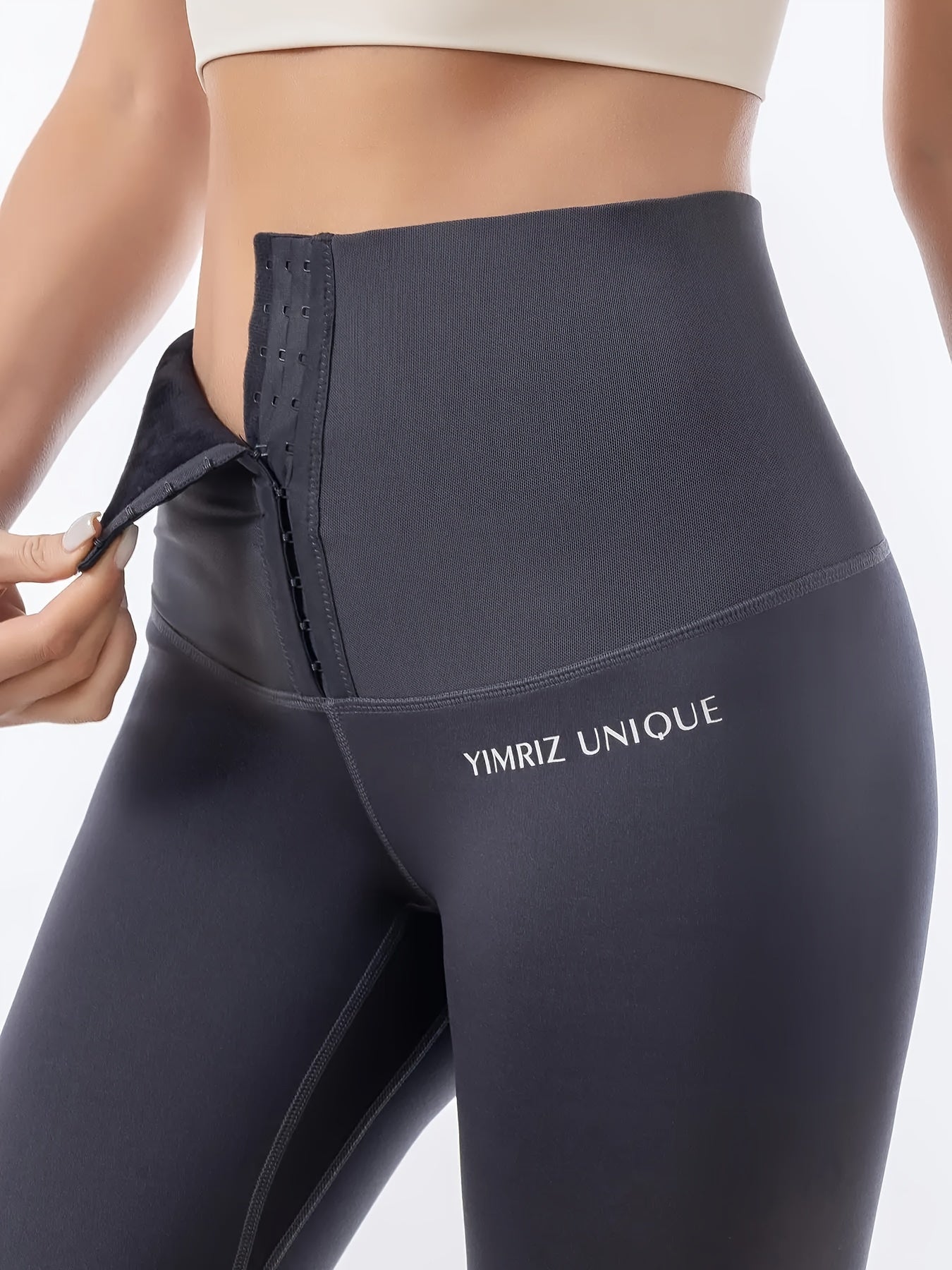High Waist Tummy Control Yoga Pants for Women, Stretchy Fitness Leggings with Hook-and-Eye Closure, Butt Lifting Running Sport Long Pants, Gym Wear Wide Waistband Beauty World Shop