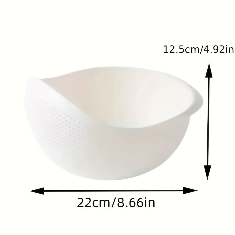 1pc Multi-Functional Kitchen Washing Basket Basin - Food-Safe Plastic with Drain Holes for Efficient Draining, Rinsing Rice, Vegetables & Fruits - Space-Saving Design for Small Kitchens & Dishwashing Beauty Fashion