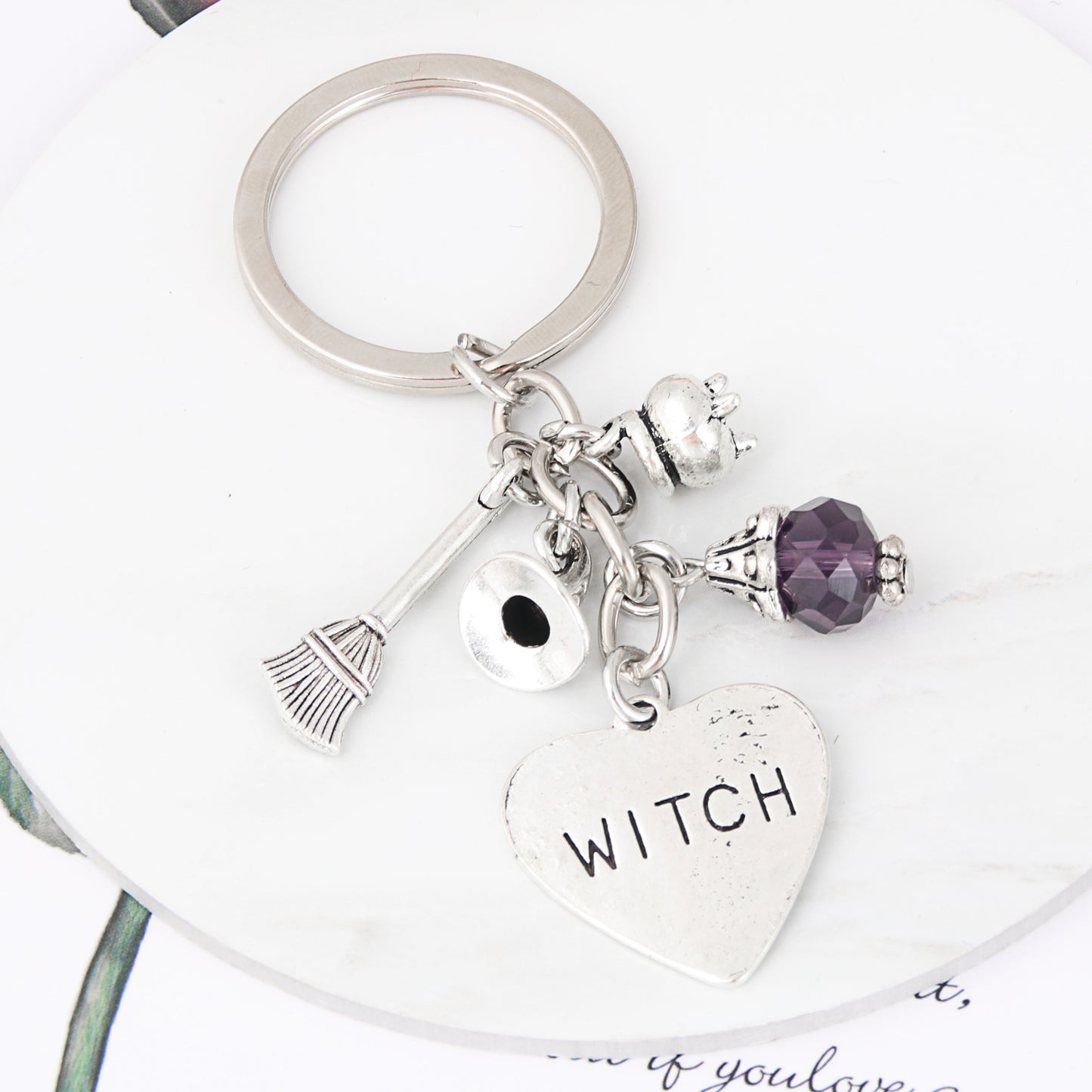 1pc Y2K Wizard Broomstick Keychain Witch Metal Key Ring Purse Bag Backpack Car Key Charm Halloween Cosplay Party Favor Gift Beauty Fashion