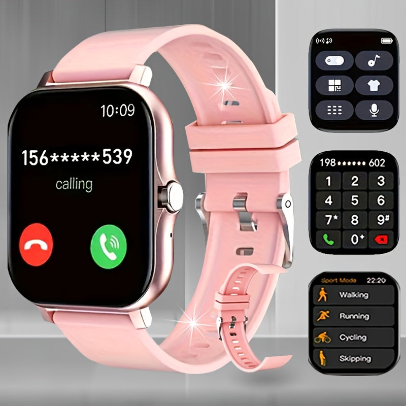 1.83-inch Full Touch Screen Smart Watch for Men And Women, USB Rechargeable, Multi-sport Mode Outdoor Fitness Watch, 180mAh Battery, with Wireless Calling, Remote Camera/music, Message Notification And Dialing, Dual Silicone Beauty World Shop