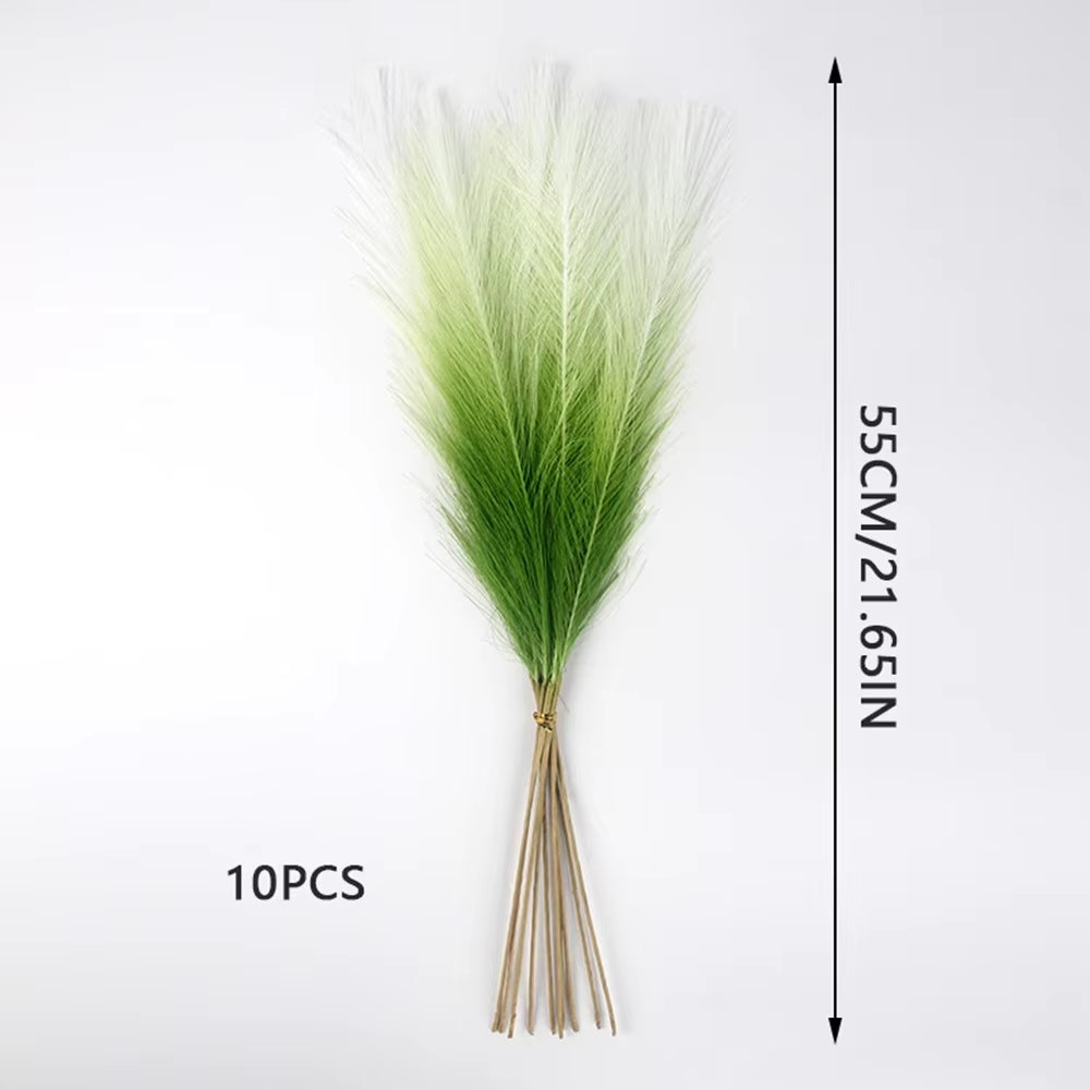 10Pcs Artificial Pampas Grass Decor Flowers Fake Plant Reed Fordiy Floral Table Arrange Flower Wedding Home Christmas Decoration