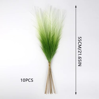 10Pcs Artificial Pampas Grass Decor Flowers Fake Plant Reed Fordiy Floral Table Arrange Flower Wedding Home Christmas Decoration