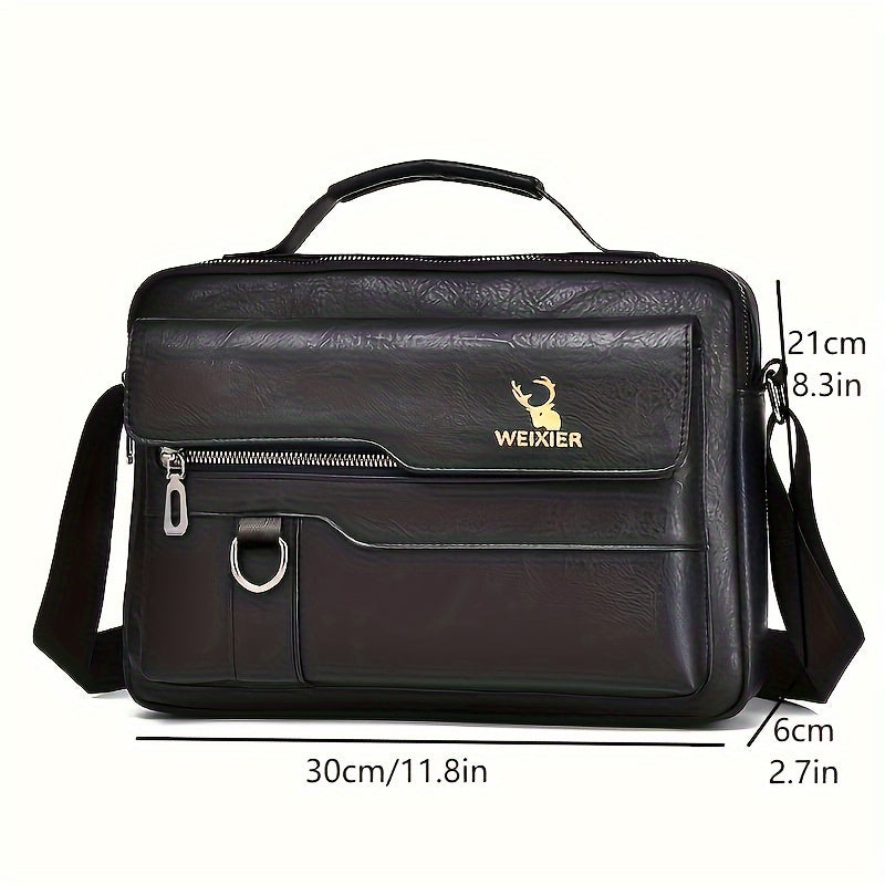 Fashionable High-End Vintage Shoulder Bag, Vertical Business Versatile Casual Crossbody Commuter Messenger Bag Beauty Fashion