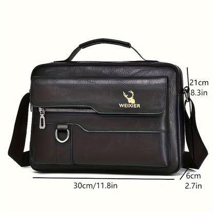 Fashionable High-End Vintage Shoulder Bag, Vertical Business Versatile Casual Crossbody Commuter Messenger Bag Beauty Fashion