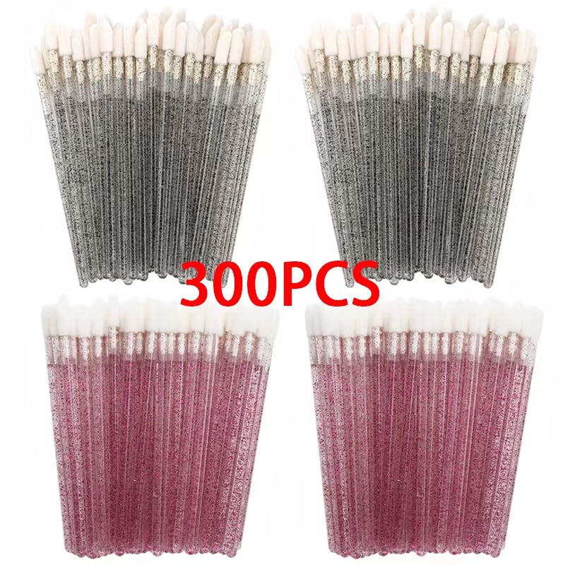 100/200Pcs Lip Wands Applicators Disposable Lip Brushes Lipstick Brush Mascara Applicator Gloss Wands Eyelash Extension Tool