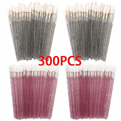 100/200Pcs Lip Wands Applicators Disposable Lip Brushes Lipstick Brush Mascara Applicator Gloss Wands Eyelash Extension Tool