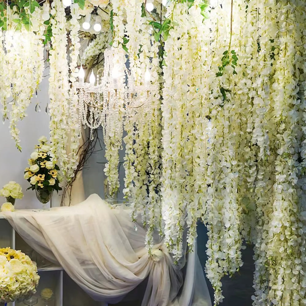1 Pc Artificial Flowers Rattan Home Wedding Celebration Festival Outdoor Garden Wall Yard Garland DIY Gift Box Decorat Accessory