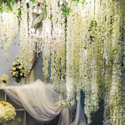 1 Pc Artificial Flowers Rattan Home Wedding Celebration Festival Outdoor Garden Wall Yard Garland DIY Gift Box Decorat Accessory