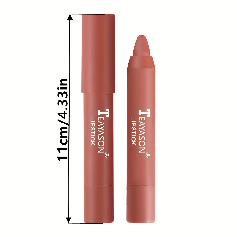 12 Colors Matte Moisturizing Lipstick Crayons - Long Lasting, Waterproof, Smooth, Fuller Lip Makeup Finish Valentine's Day Gifts Beauty Fashion