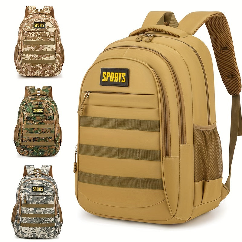 Multi-Pocket Tactical Backpack - Lightweight Nylon Sport & Outdoor Bag for Men and Women, Adjustable Straps, Camo Design, Ideal for Travel, Camping, and Gifts, Outdoor Backpack Beauty World Shop