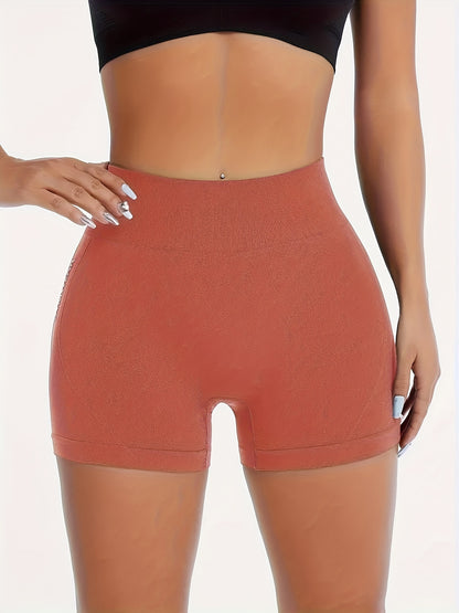 [Breathable High-Waist Gym Shorts] Women's High-Waist Gym Shorts, Breathable Running Cycling Yoga Shorts, Tummy Control Athletic Compression Fit, Sport Style