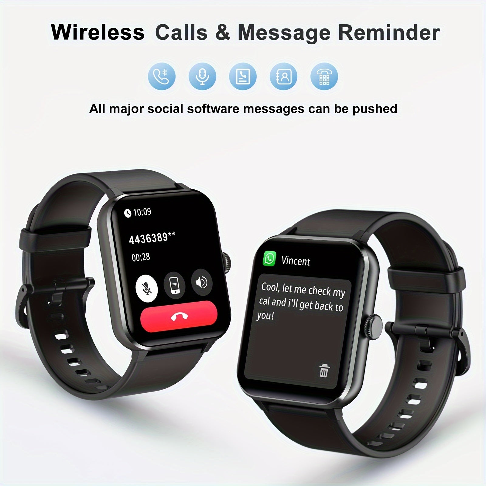 Smart Watch (Answer/Make Call), 1.85" Smart Watches for Men Women Waterproof, 100+ Sport Modes, Fitness Activity Tracker, Health Sleep Monitor, Pedometer, Smartwatch for Android iOS Beauty World Shop