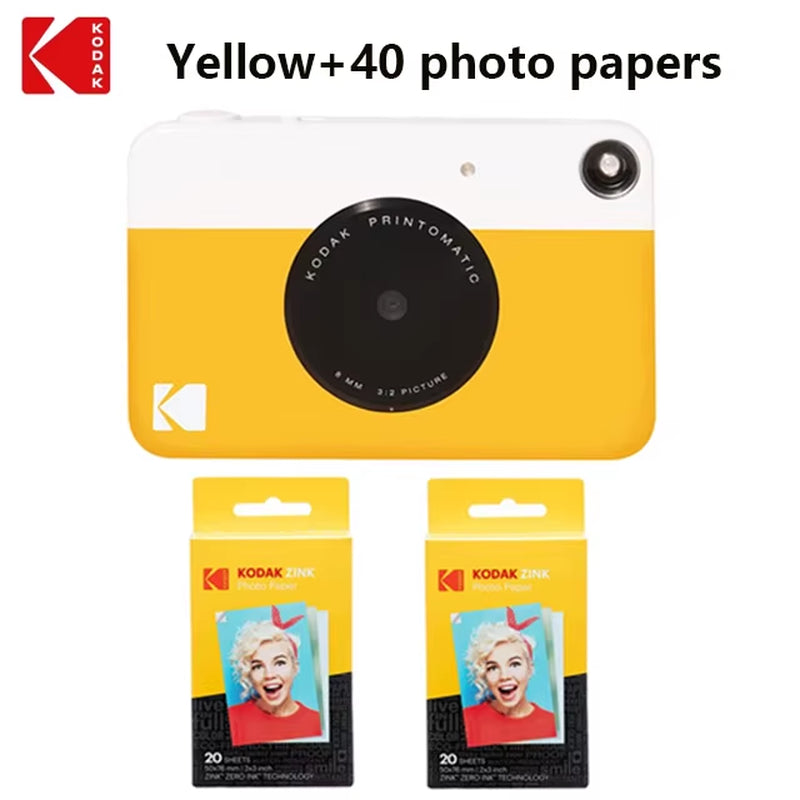 Genuine  PRINTOMATIC Instant Camera Digital Instant Printing Camera ZINK Inkless Printing Color Photo Paper +40 Films Set