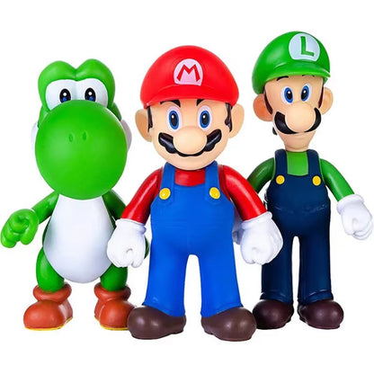 Super Mario Bros Dolls Yoshi Princess Peach Toad Anime PVC Action Figure Toys Mario Luigi Decoration Model Kids Toys Gifts