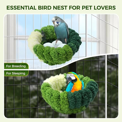 Autumn Winter Warm Cozy Bird Nest Plush Parrot round Sleeping Bed House Toys for Small Animal Pet Bird Parrot Cage Accessories