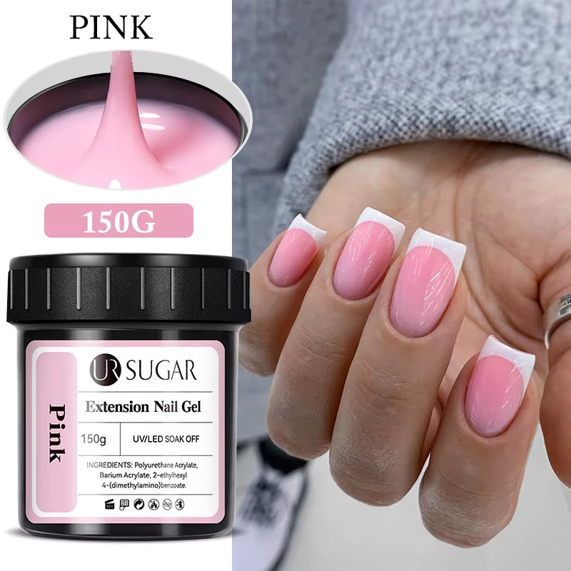 150G Quick Extension Gel Pink Jelly Milky White Camouflage Finger French Hard Gel UV LED Gel Nail Art Design Manicure