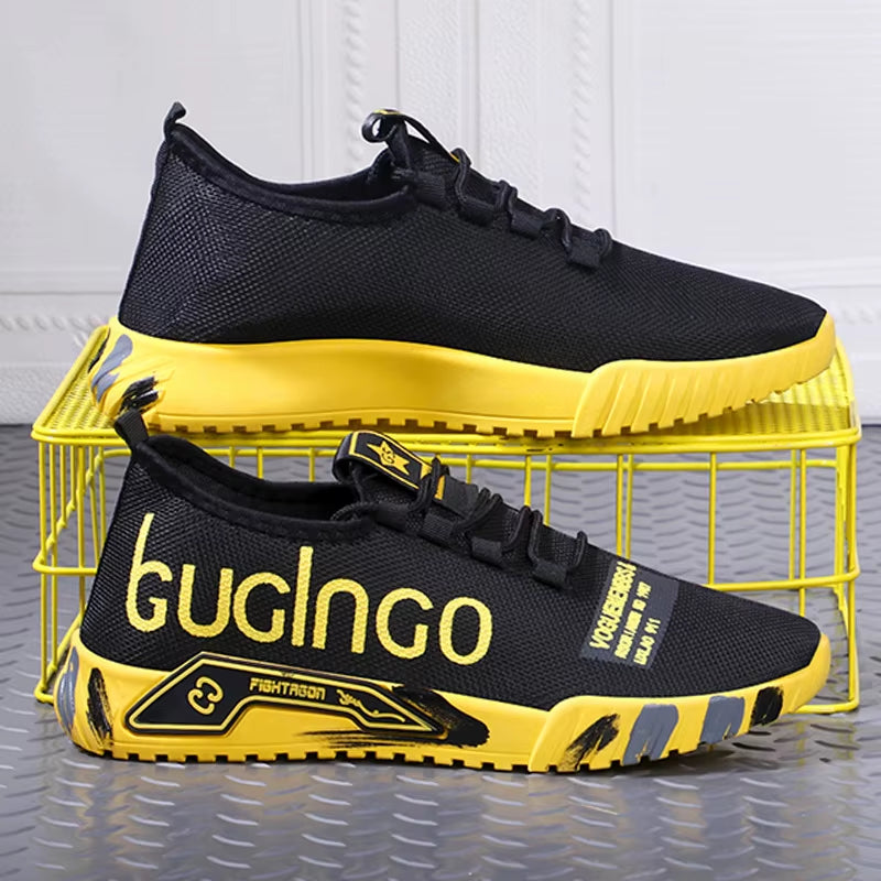 Men Sneakers Mesh Casual Shoes Lac-Up Men Shoes Lightweight Vulcanize Shoes Walking Sneakers Man Running Gym Shoes2024