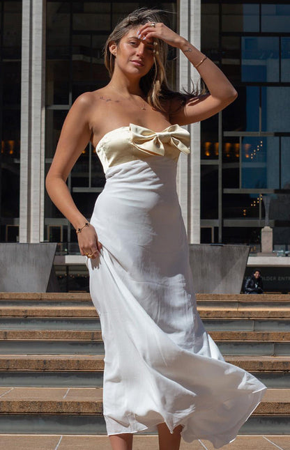 Honeydew Yellow Bow Maxi Dress BB Exclusive