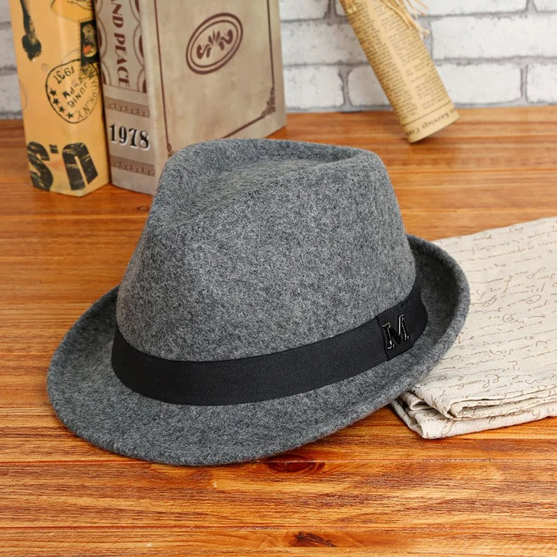 Men’s Winter Wool Felt Fedora Hat Warm Jazz Cap xx