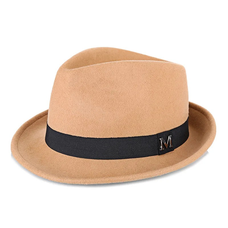 Men’s Winter Wool Felt Fedora Hat Warm Jazz Cap xx