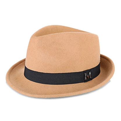 Men’s Winter Wool Felt Fedora Hat Warm Jazz Cap xx