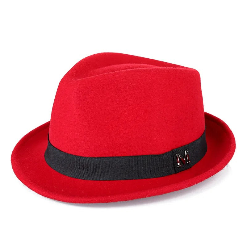 Men’s Winter Wool Felt Fedora Hat Warm Jazz Cap xx