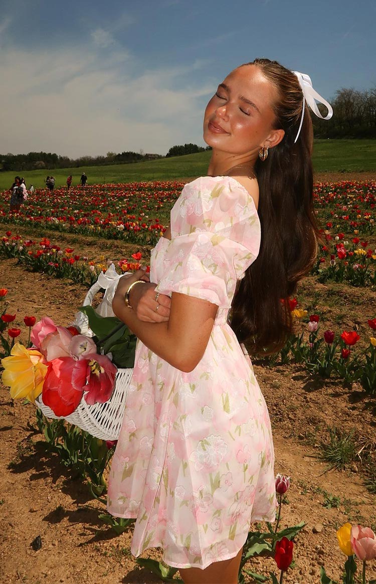 Rubi Pink Floral Babydoll Mini Dress BB Exclusive